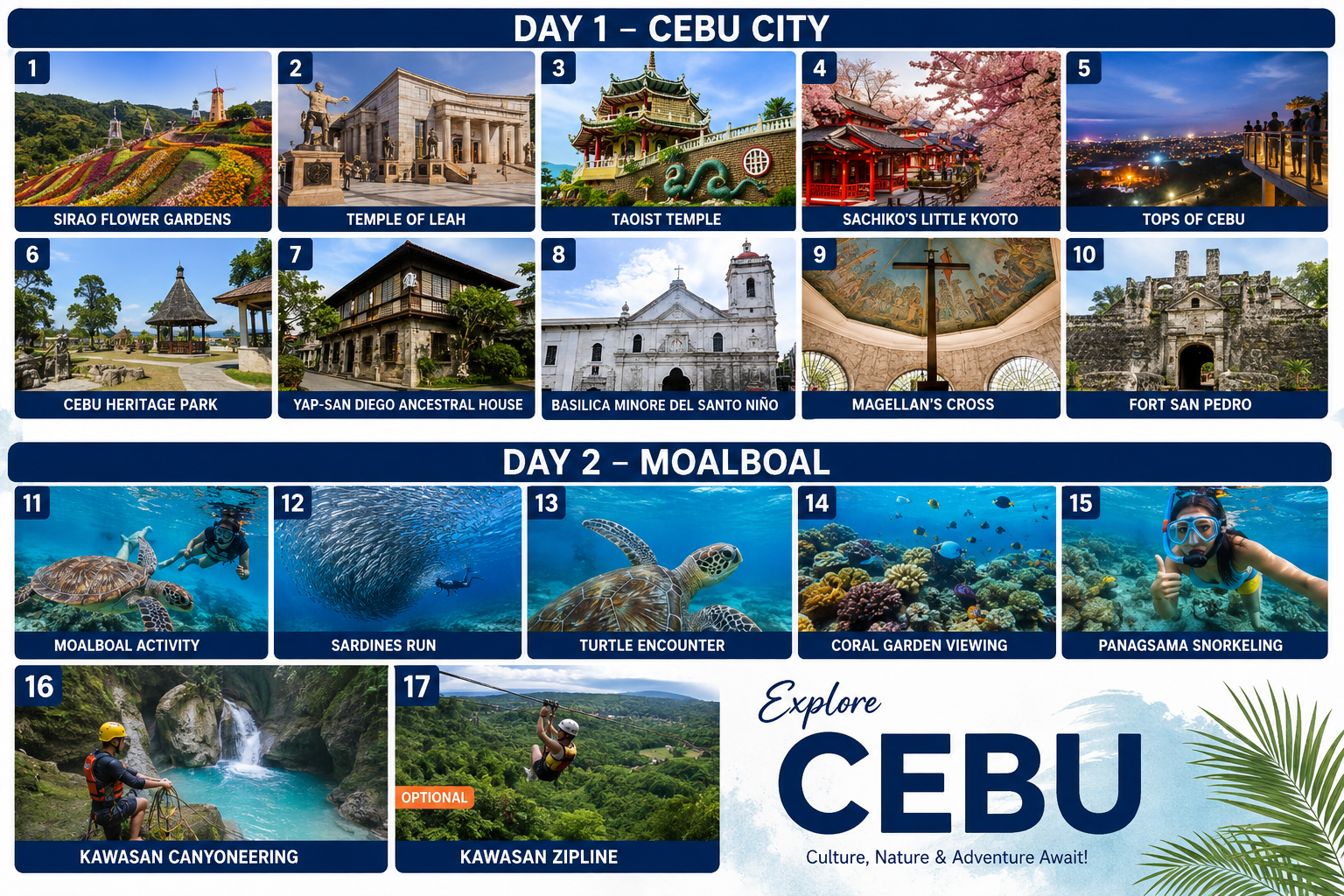 Cebu: 2-Day, 1-Night City Tour & Moalboal Snorkeling Package