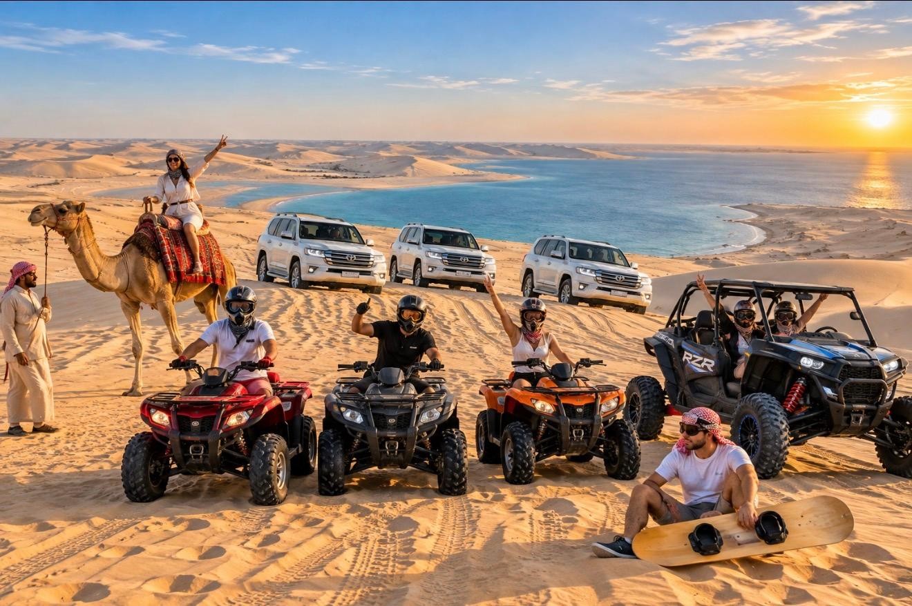 Doha: ATV Quad Bike and Buggy Desert Safari with Camel Ride