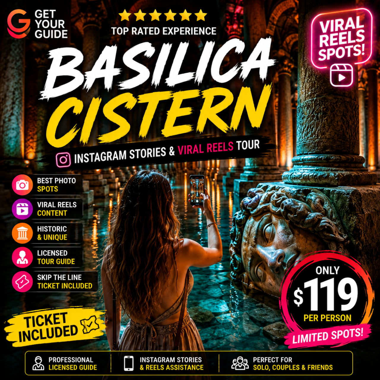 Istanbul: Basilica Cistern Instagram Stories& Top Reels Tour
