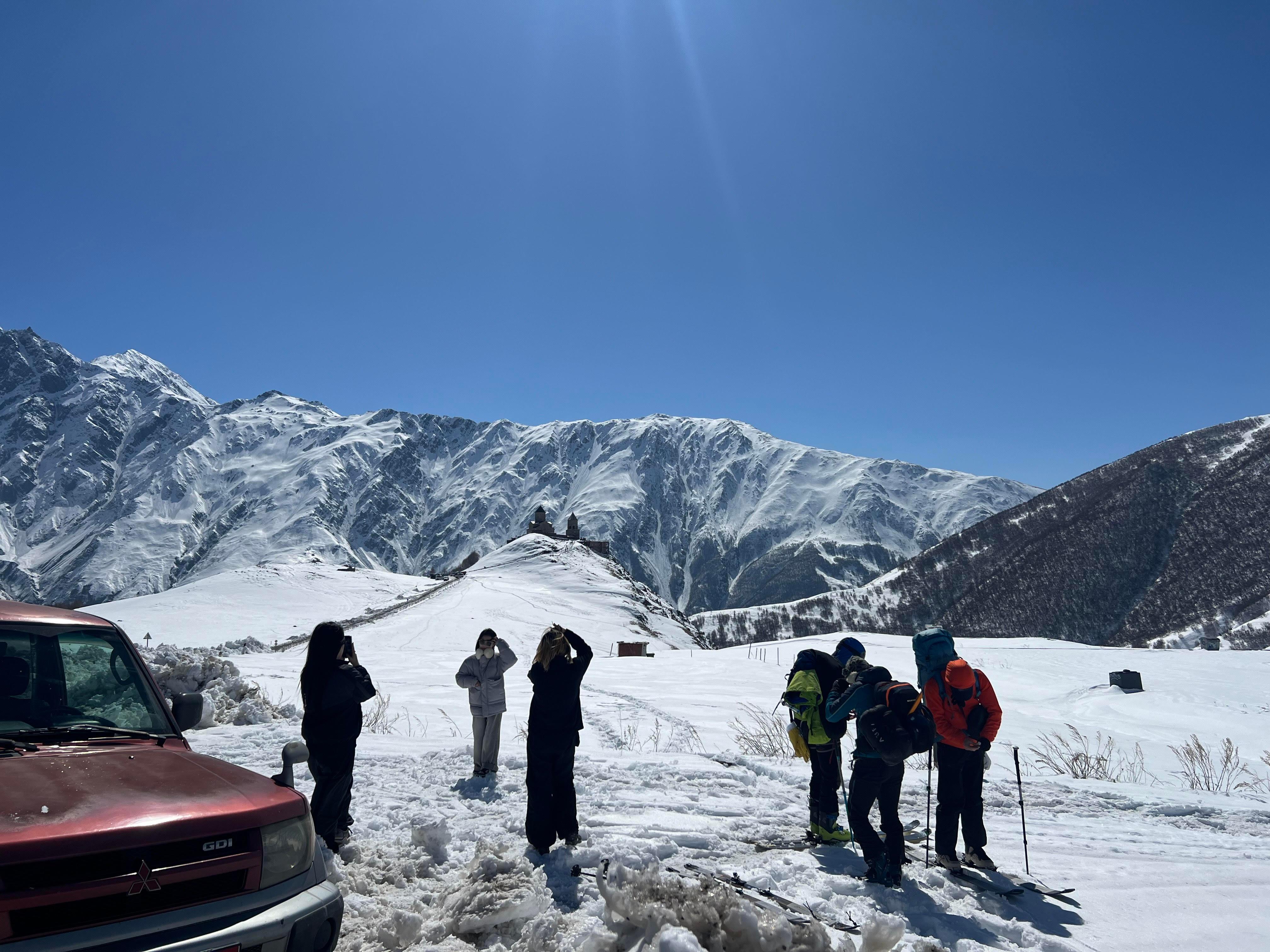 from kazbegi to Gergeti Church, Gveleti Waterfall, Dariali