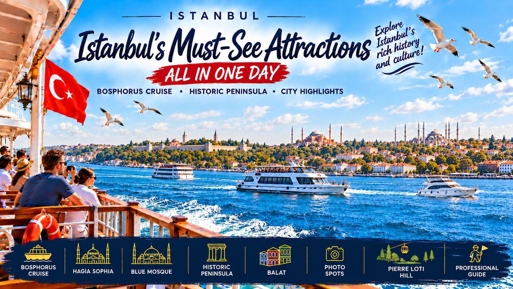 Istanbul Balat, Hagia Sophia, Bosphorus Cruise, Blue Mosque