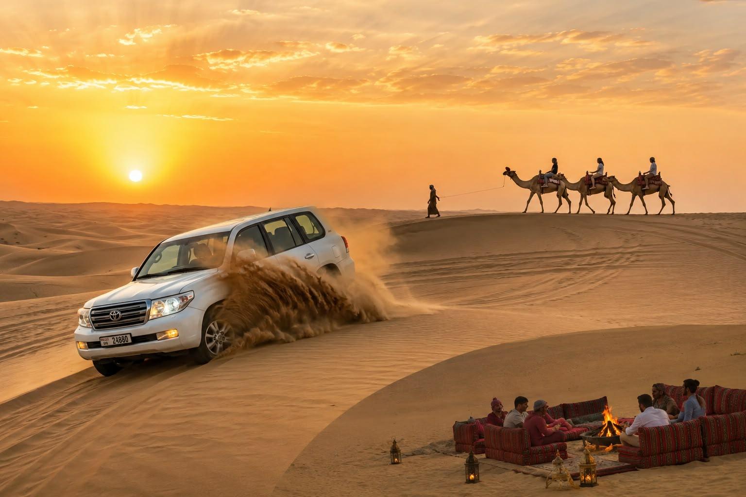 Qatar: Desert Safari with Camel Ride & Coastal Views