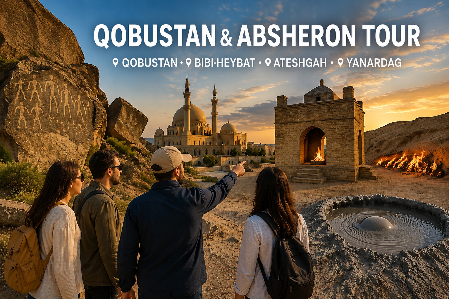 Gobustan-Absheron Tour with mud volcanoes & first oil well