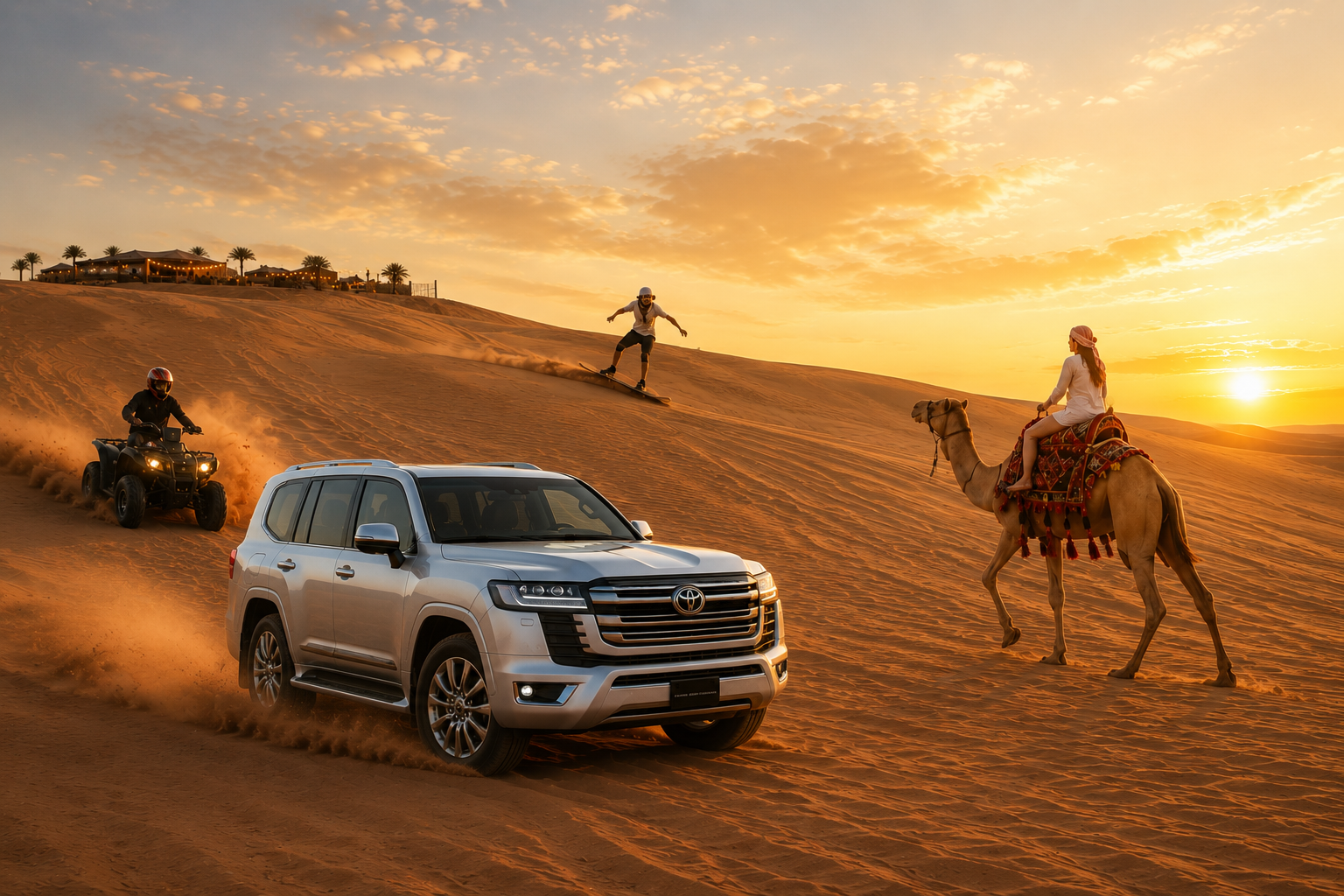 Doha: Desert Safari with Camel Ride, Sandboarding & ATV/Quad