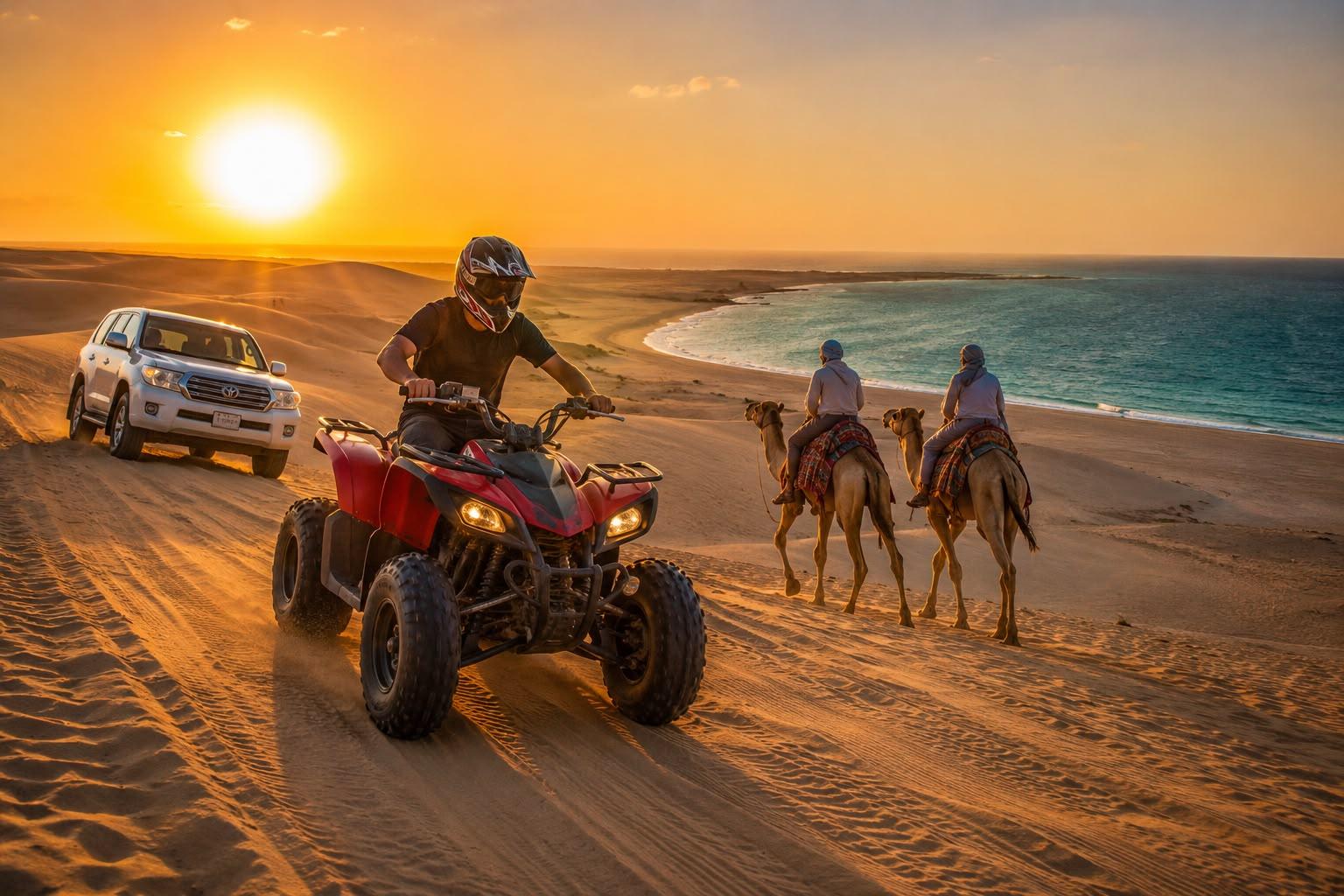 Doha: Quad bike Desert Safari With Camel ride & Inland sea