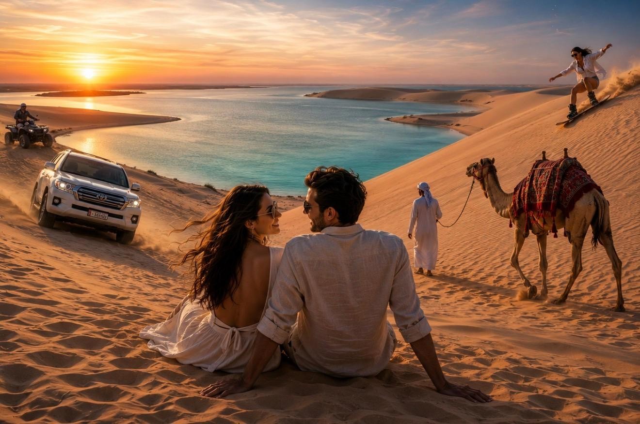 Doha: Inland Sea, Desert Safari, Camel Ride and Sandboarding