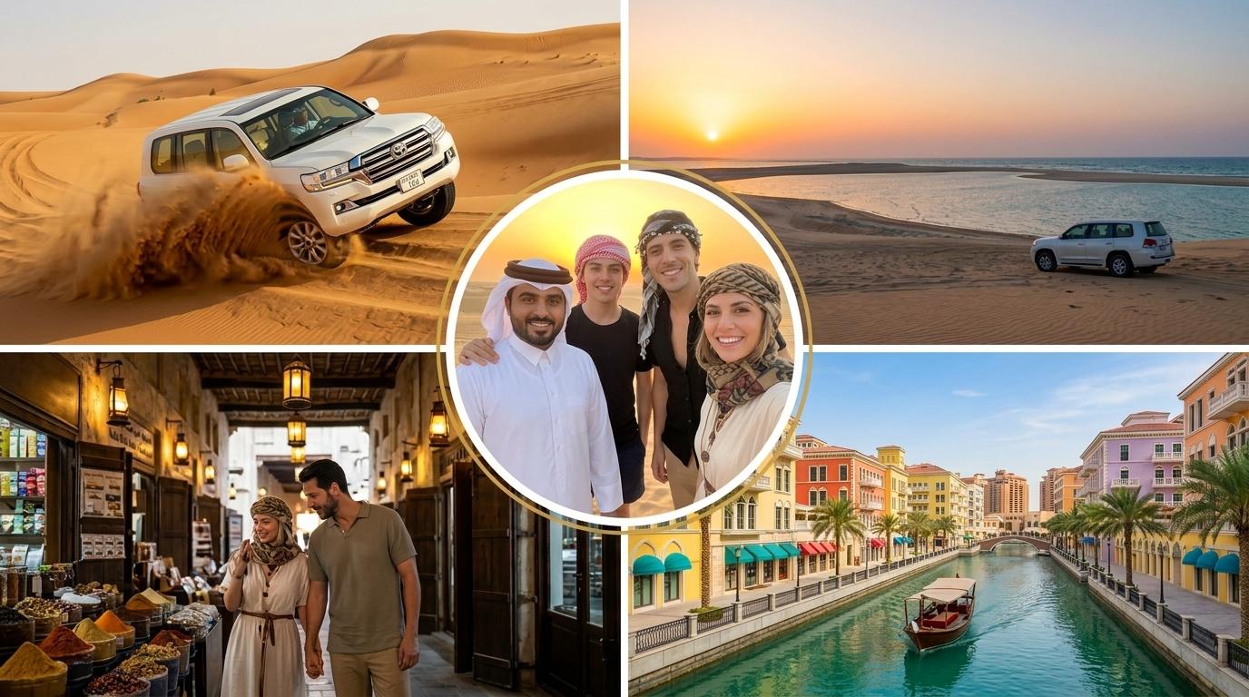 Doha: Desert Safari, Camel Ride, and City Tour with Pickup