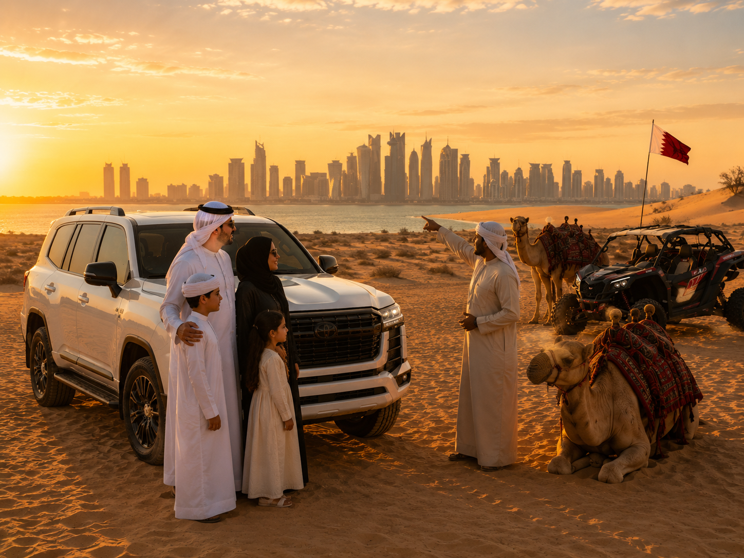 Doha: Guided Family Safari with Kid-Friendly Dune Bashing