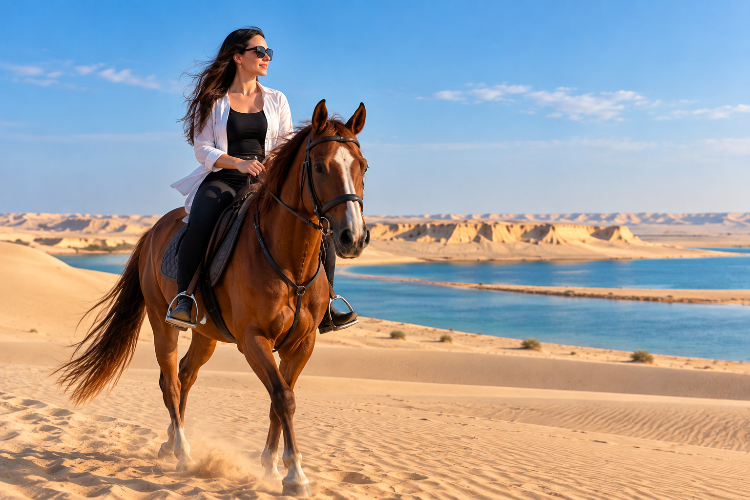 Doha: Horseback Riding Experience in Desert with Transfers