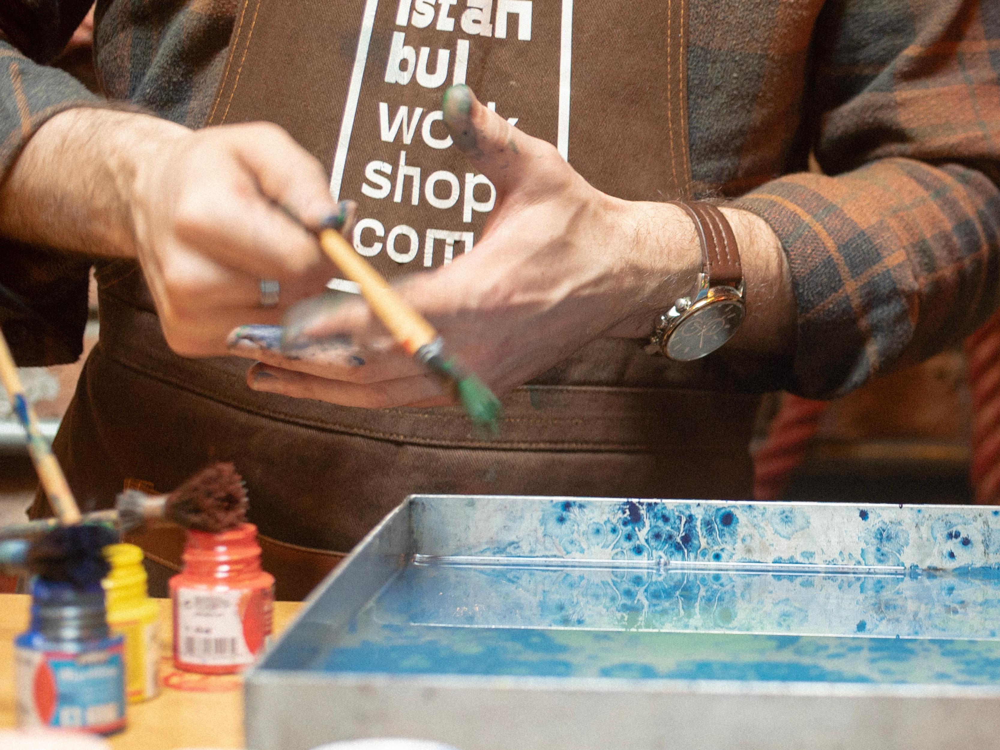Istanbul: Ebru Marbling Tote Bag Workshop with Snacks 2