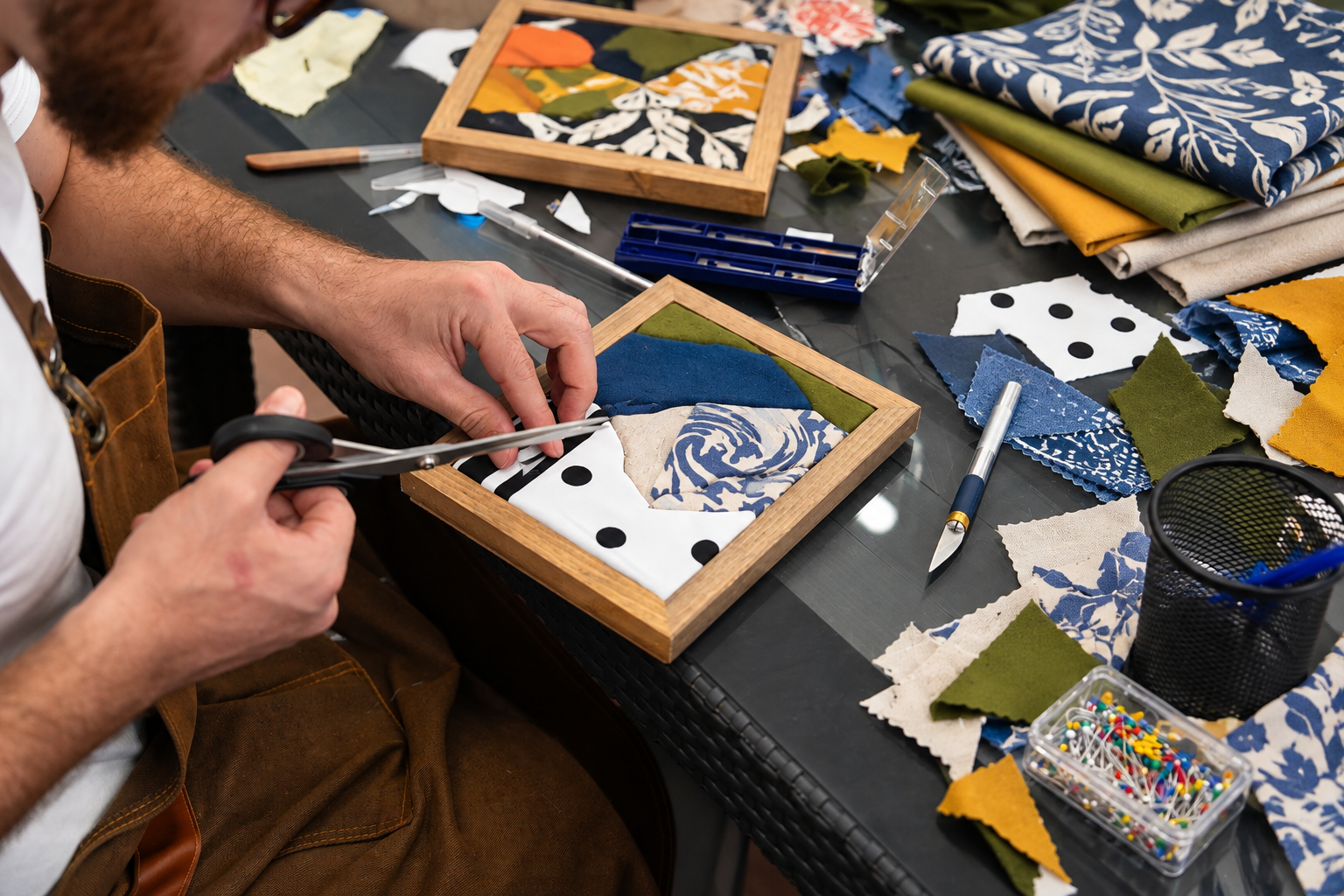 Istanbul: Kinusaiga Fabric Mosaic Workshop with Framed Art 2