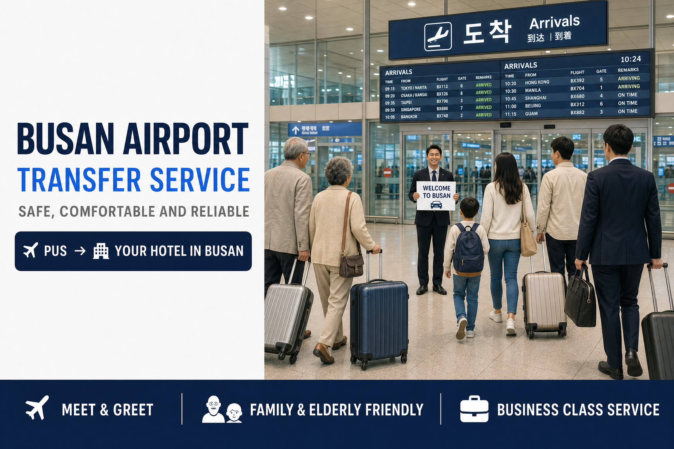 Busan (PUS) Airport Private Transfer – Arrival & Departure