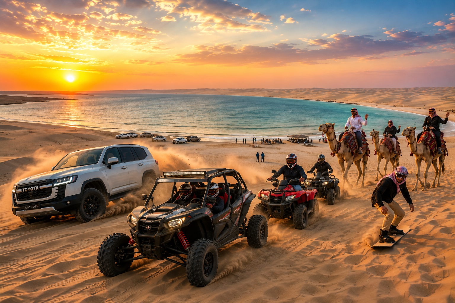 Doha: Safari, ATV, Camels, Sandboarding and Inland Sea Tour