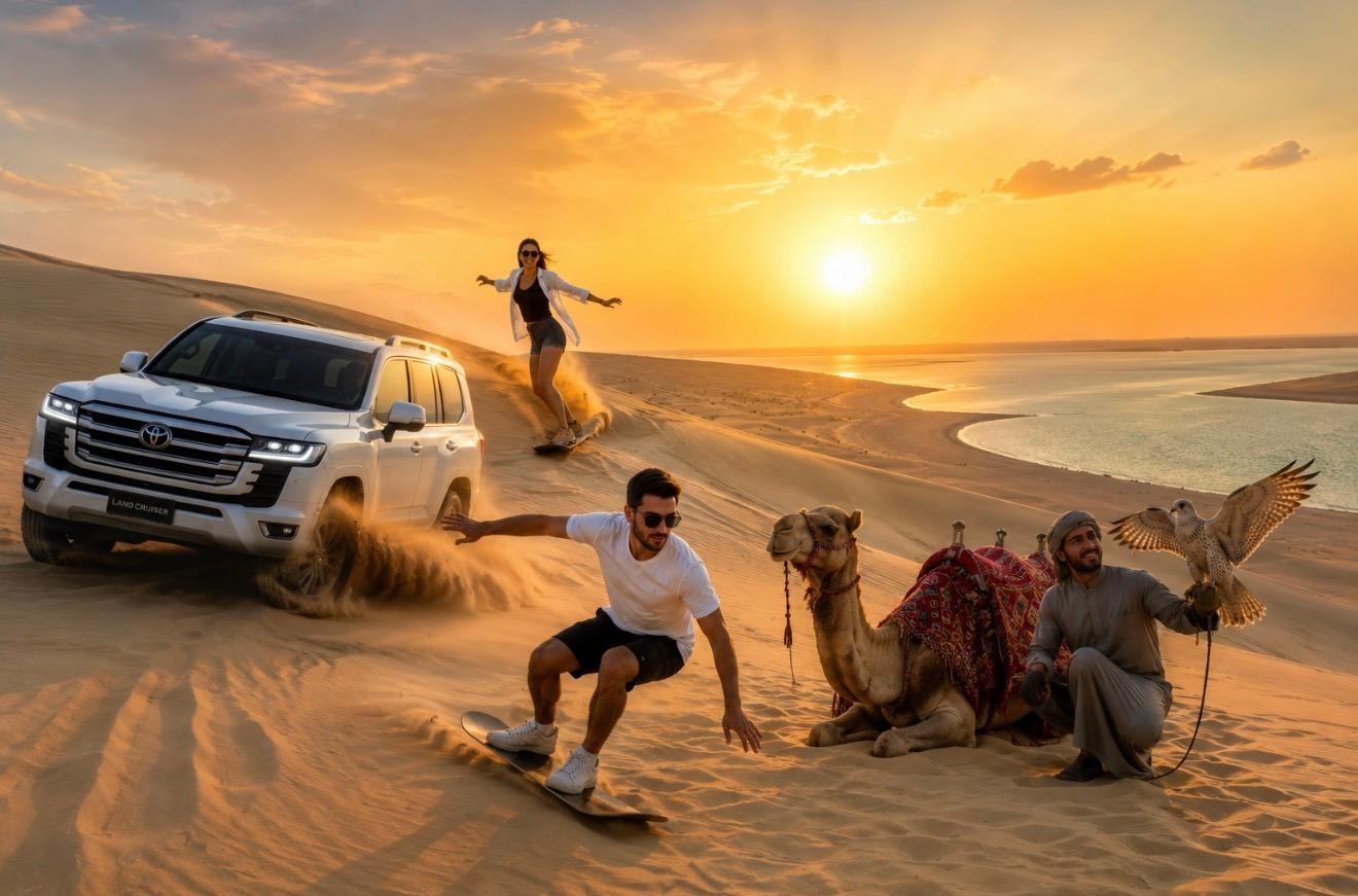 Qatar: Desert Quad Bike Tour with Swim Break