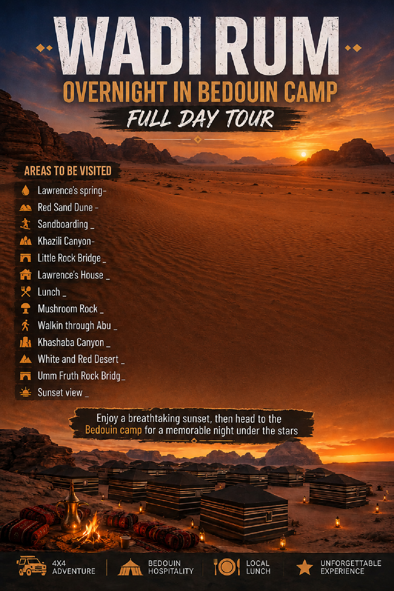 Wadirum: Overnight In Bedouin Camp With Various Activities 2