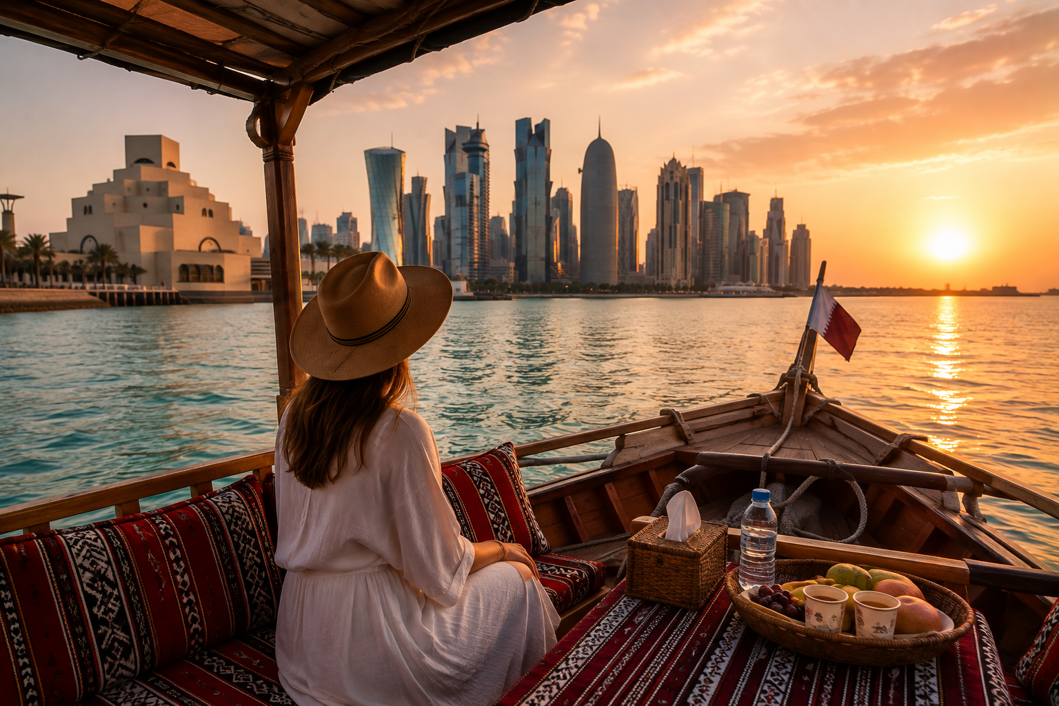 Doha Guided Boat Tour – Culture, Refreshments & Sunset Views