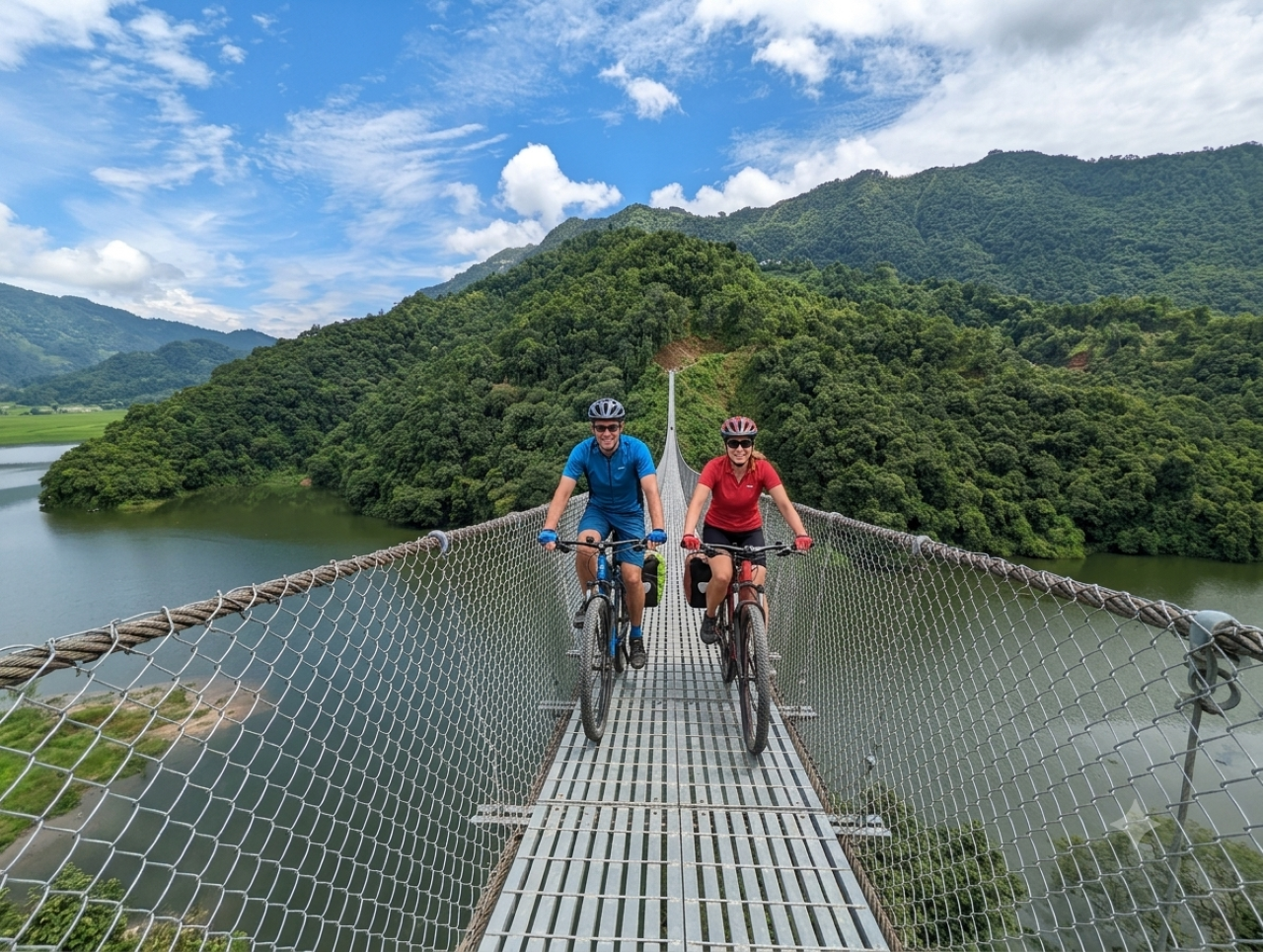 Pokhara: Rupa Lake Suspension Bridge Bike Adventure Tour