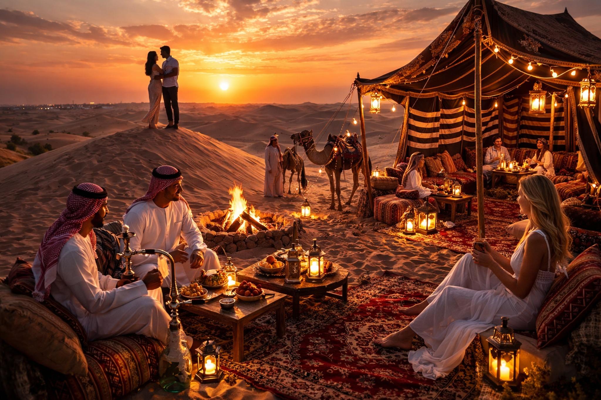 Doha: Sunset Desert Safari with Dune Bashing & Camp Dinner
