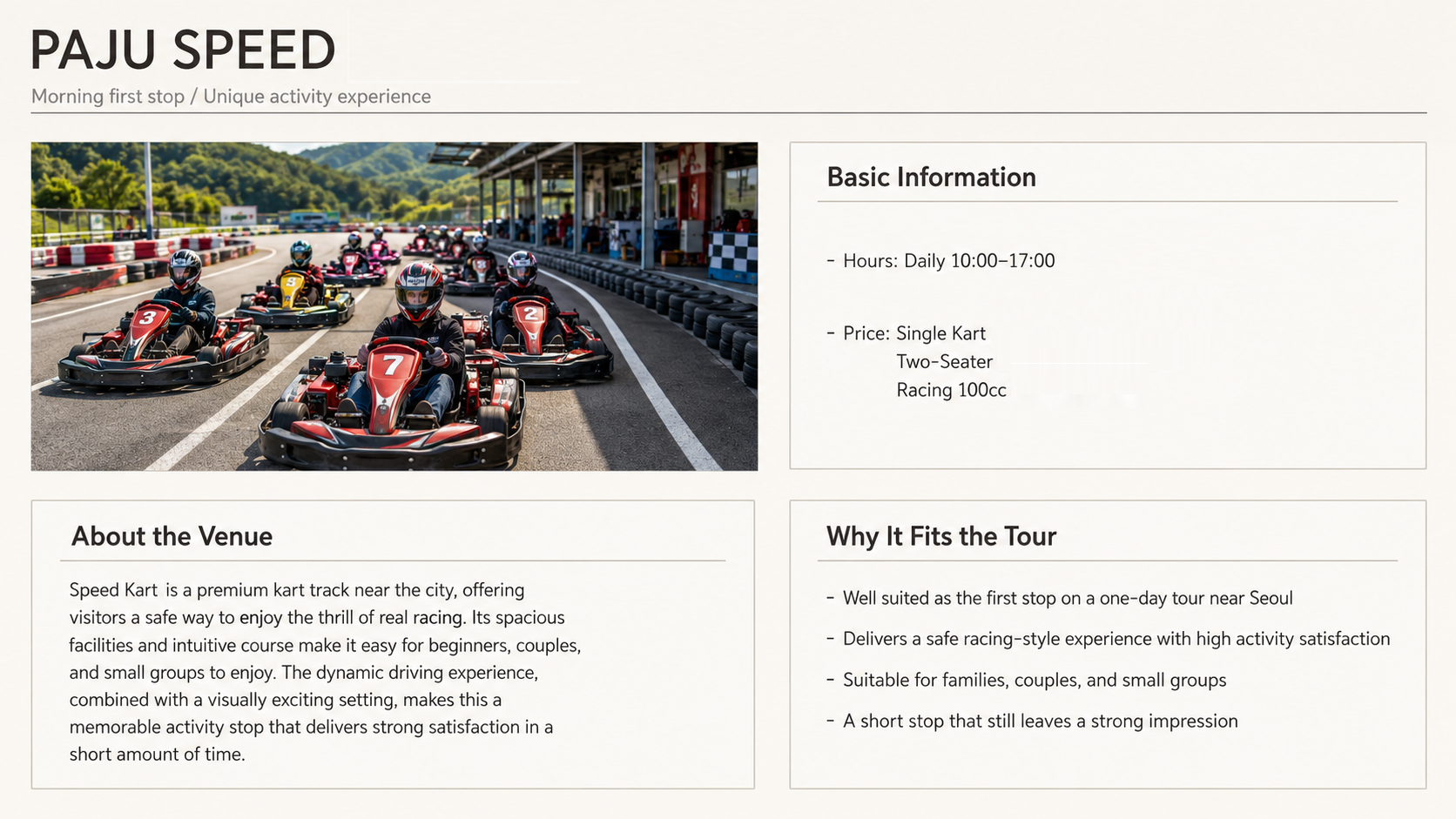 Seoul: Paju Day Tour with Go-Karting and Shopping 2