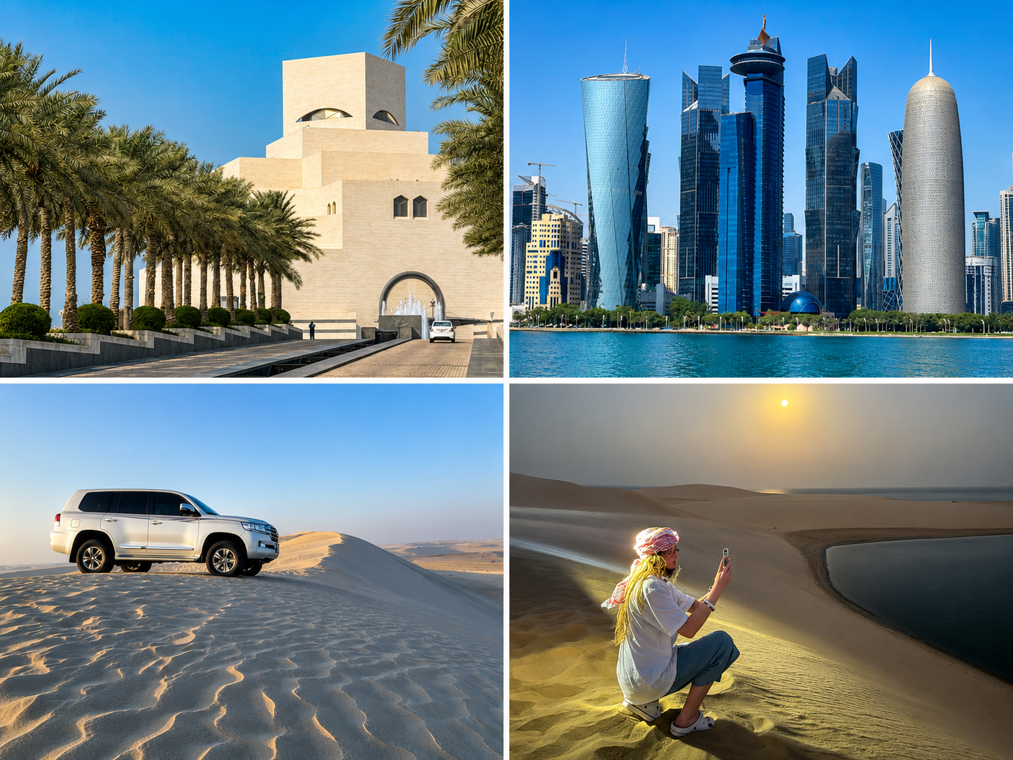 Doha: Doha City Tour, Dhow Cruise & Desert Safari Adventure