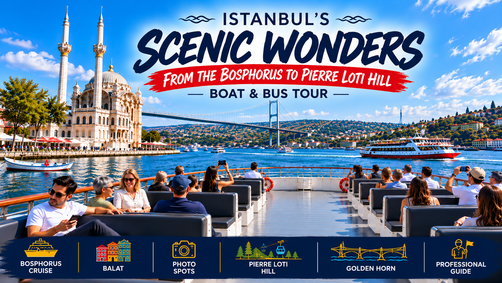 Istanbul Balat, Pierre Loti Hill, Bosphorus cruise Cable Car