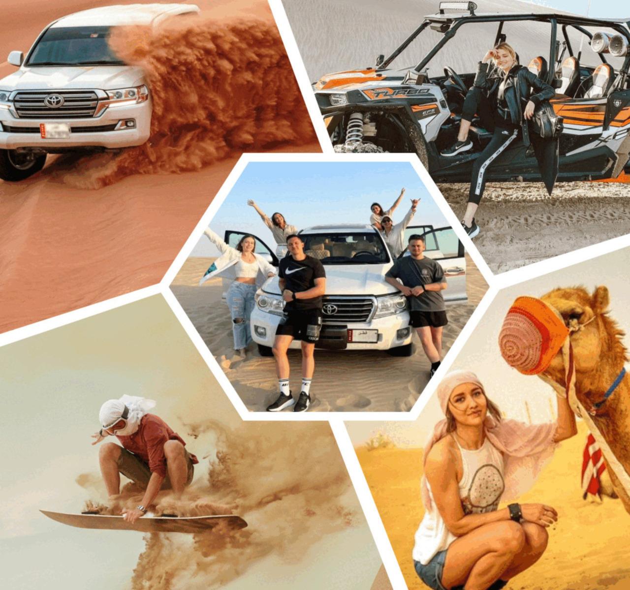 Doha: Desert Safari, ATV, Camel Ride, Falcon & Sandboarding