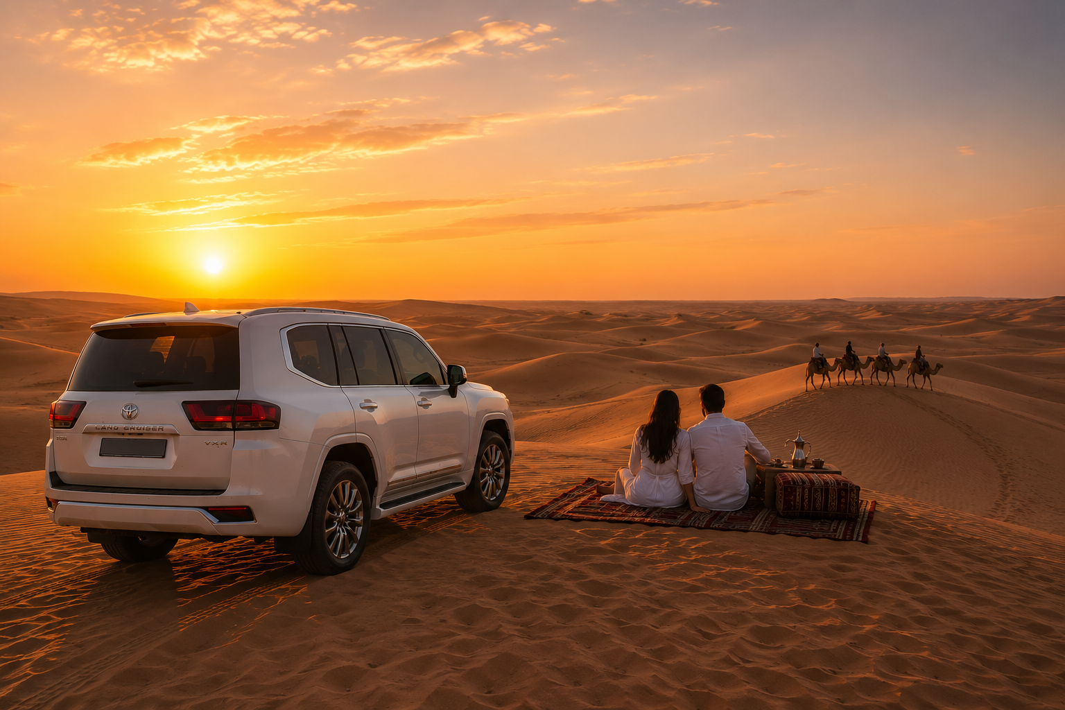 Doha: Sunrise or Sunset Desert Safari with Pickup & Drop off