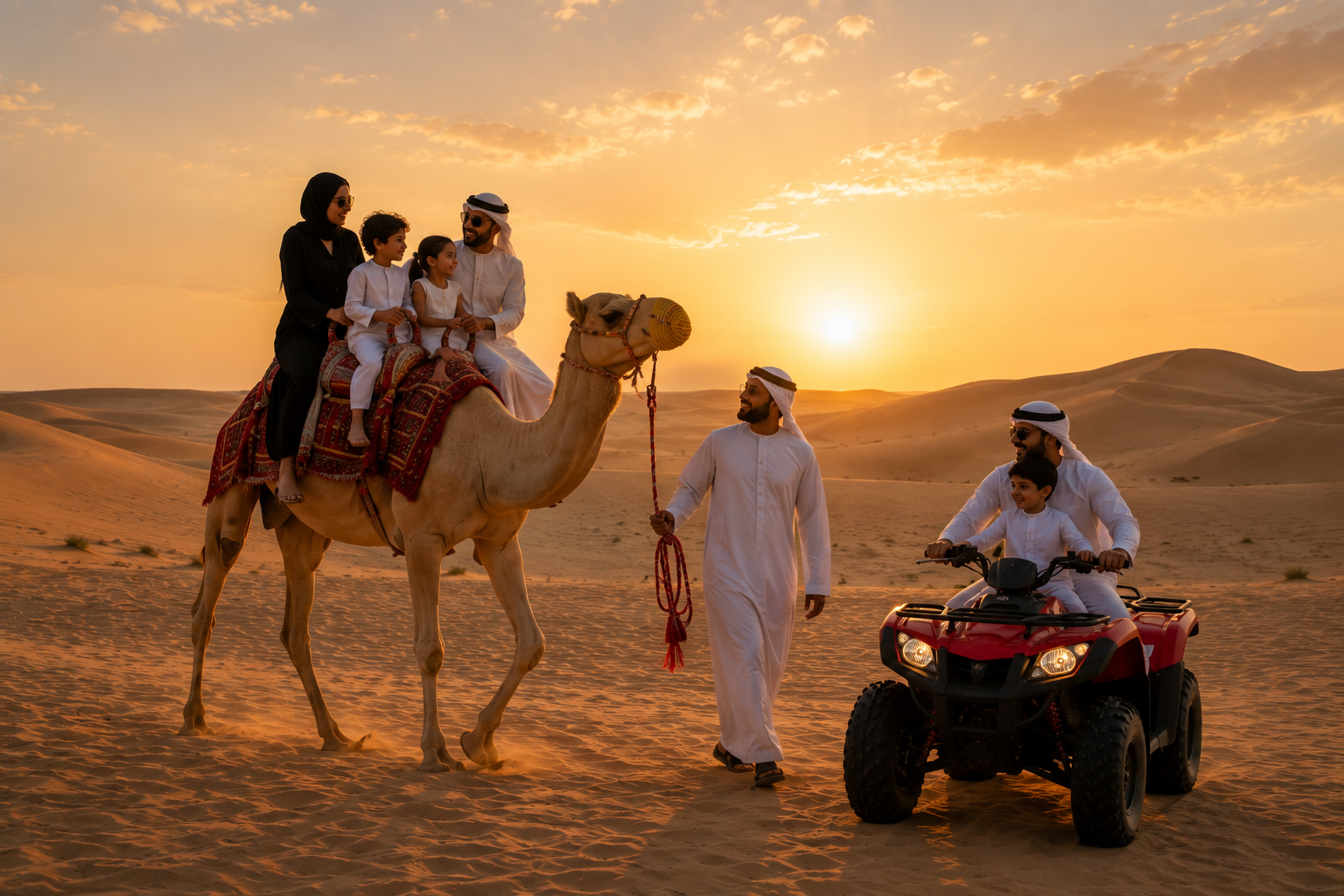 Doha: Family Desert Tour with Camel Ride, and ATV