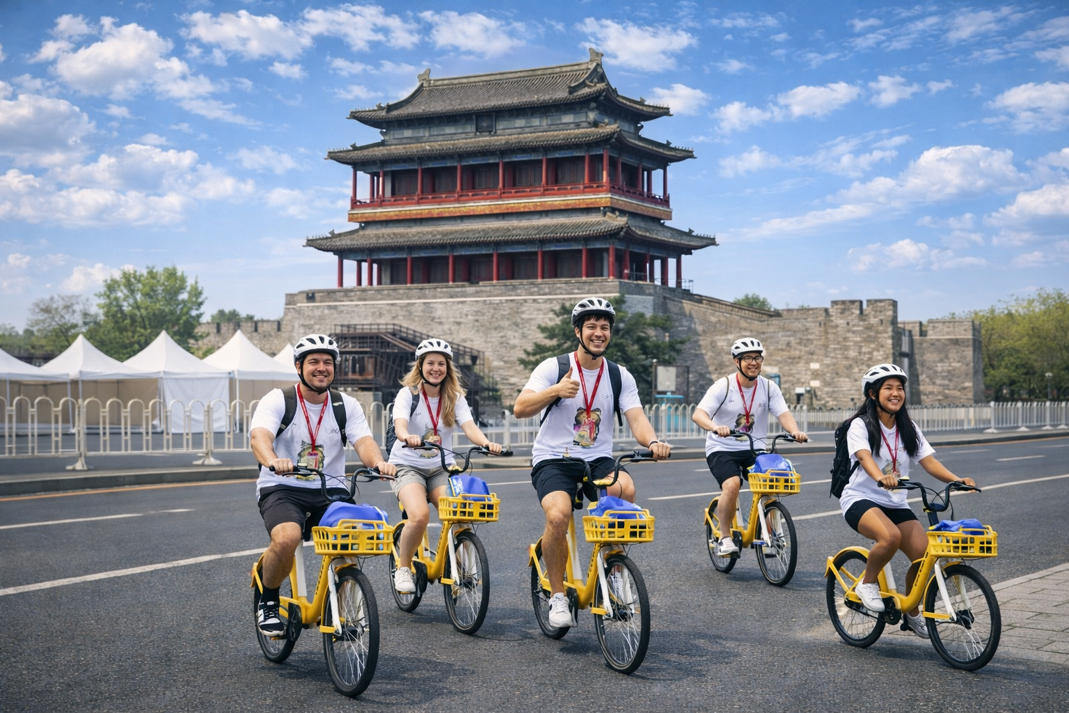 Beijing: Central Axis Bike Tour with Local Street Food Stops