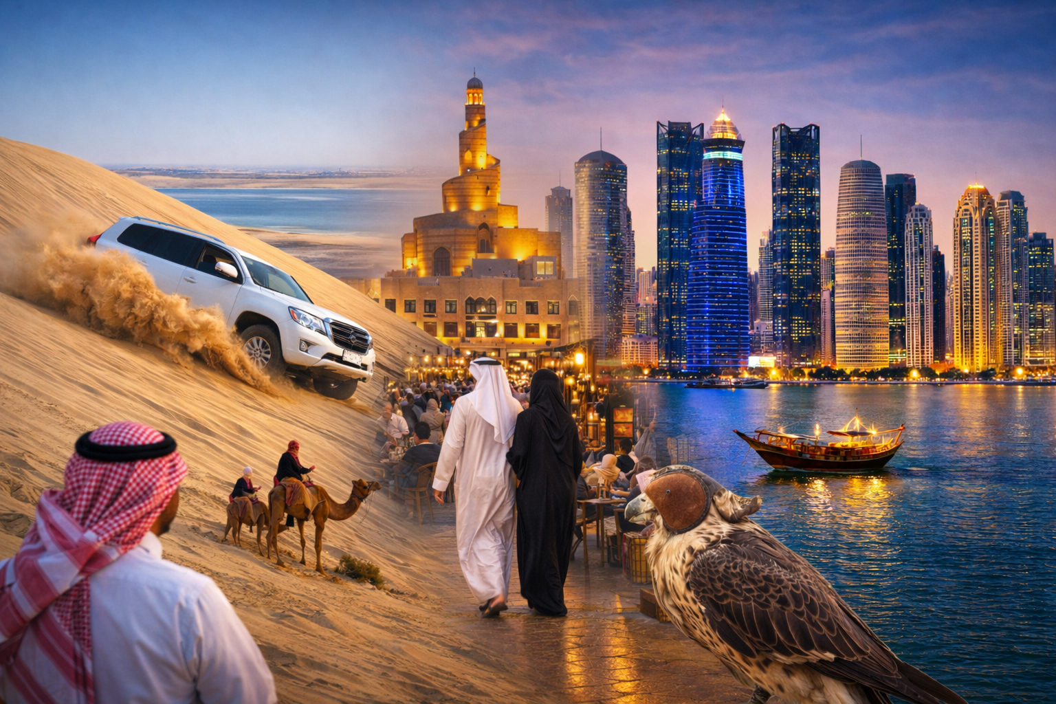 Doha: Private 2-Day City Tour & Dune-Bashing Desert Safari