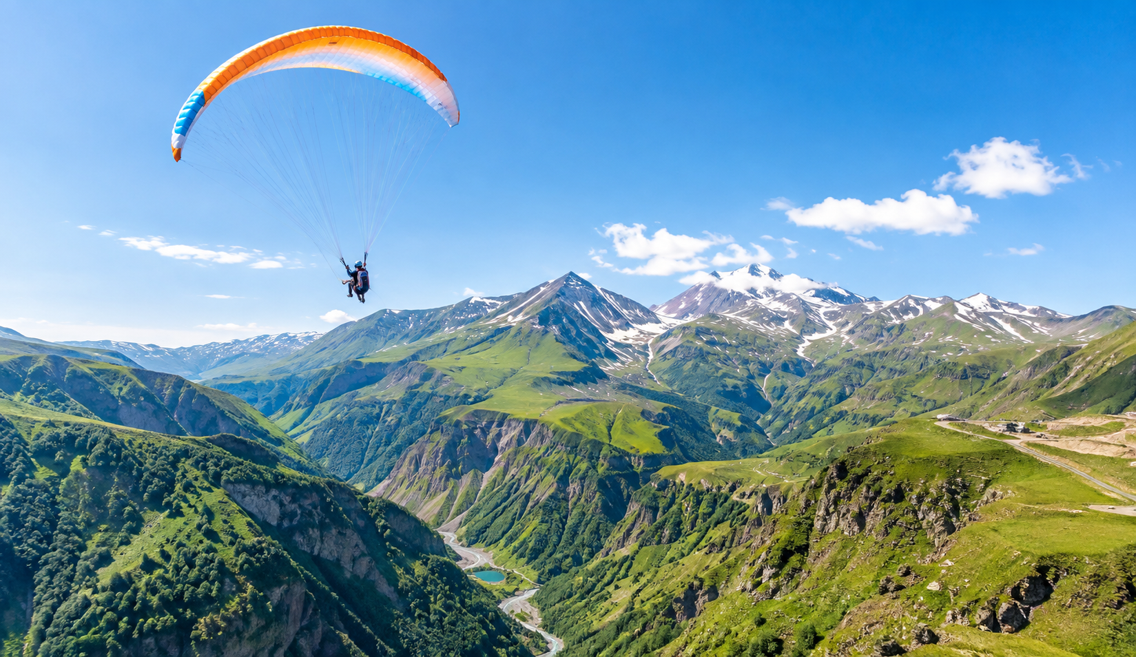 From Tbilisi: Gudauri Paragliding Adventure with Transfers
