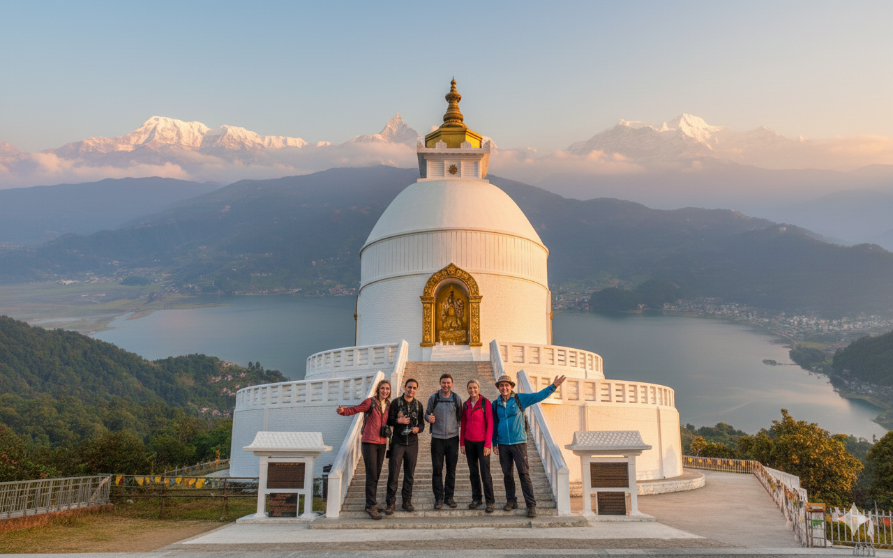 Pokhara: Himalayan Sunset Tour, Golden Hour at Peace Pagoda