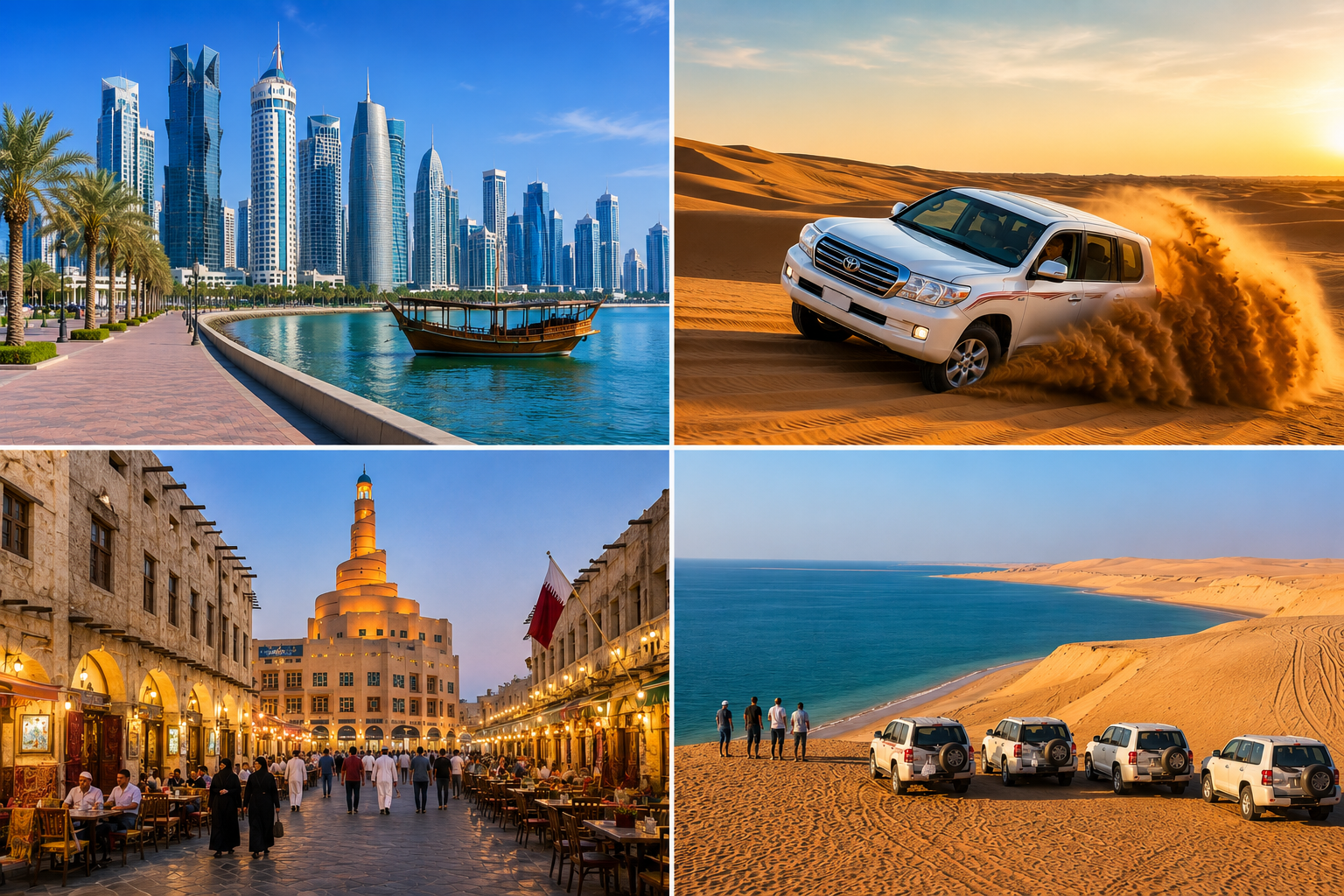 Doha: Full-Day City Tour & Desert Safari with Sandboarding