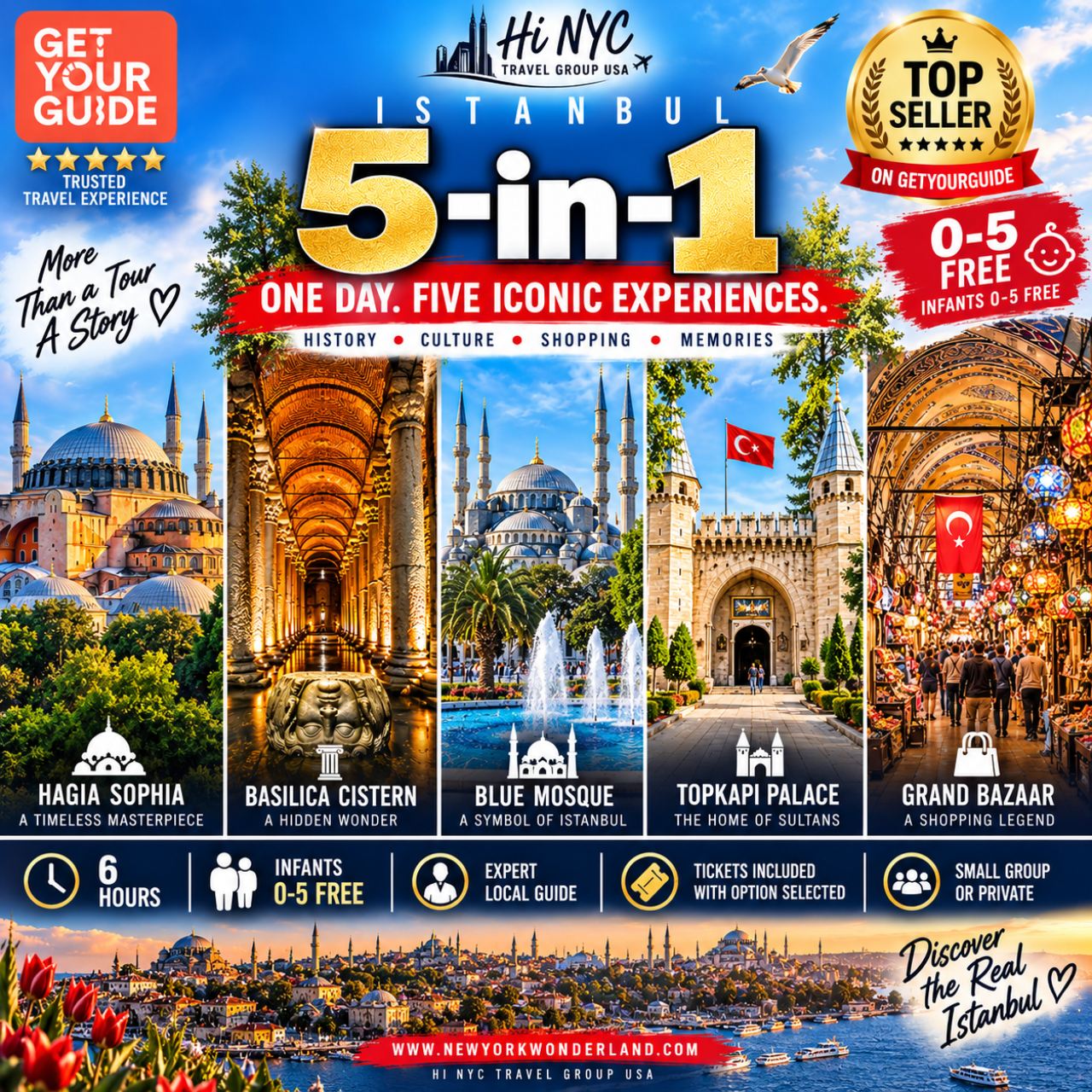 Istanbul: 5-in-1 Hagia Sophia Topkapi Cistern & Grand Bazaar