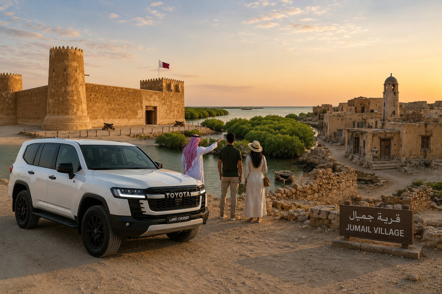 Doha: Zubara UNESCO Site, Mangroves & Jumail Village