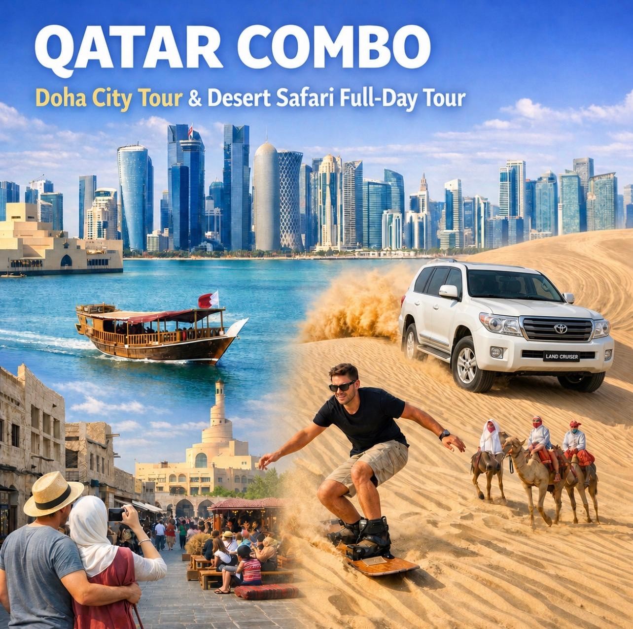 Qatar: Private Full-Day Doha City & Desert Safari Combo Tour