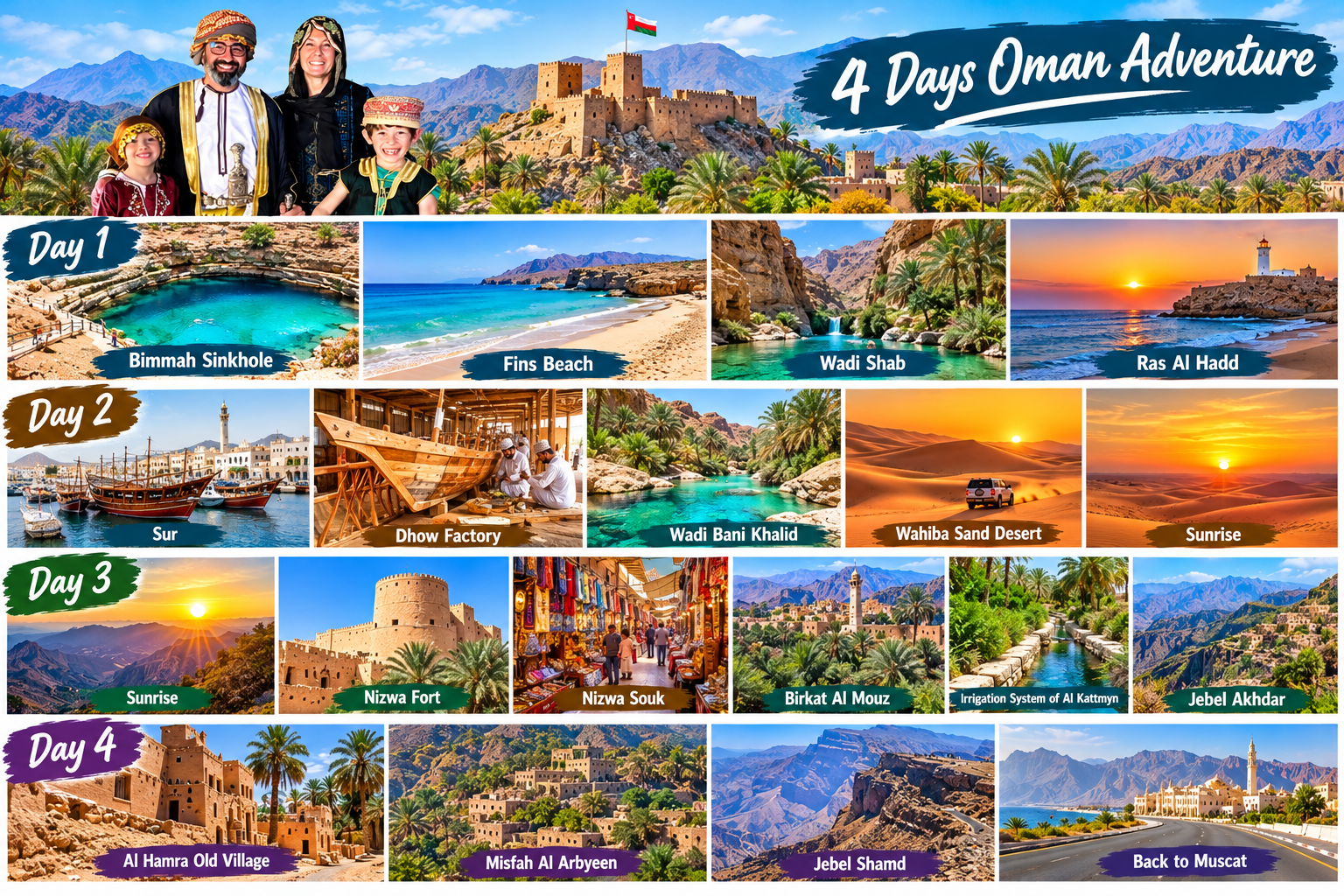 Muscat: 4-Day Guided Tour with Hotel Stays and Meals