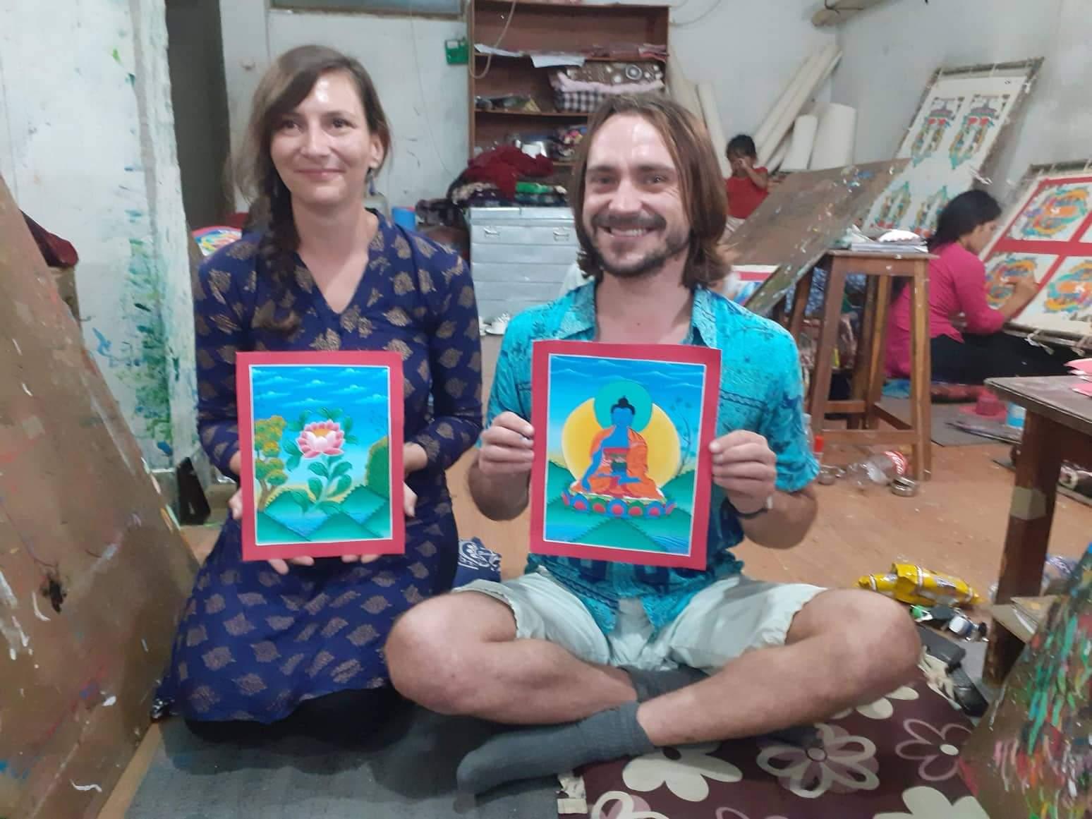 Thangka Painting Class with Local Artist in Patan 3