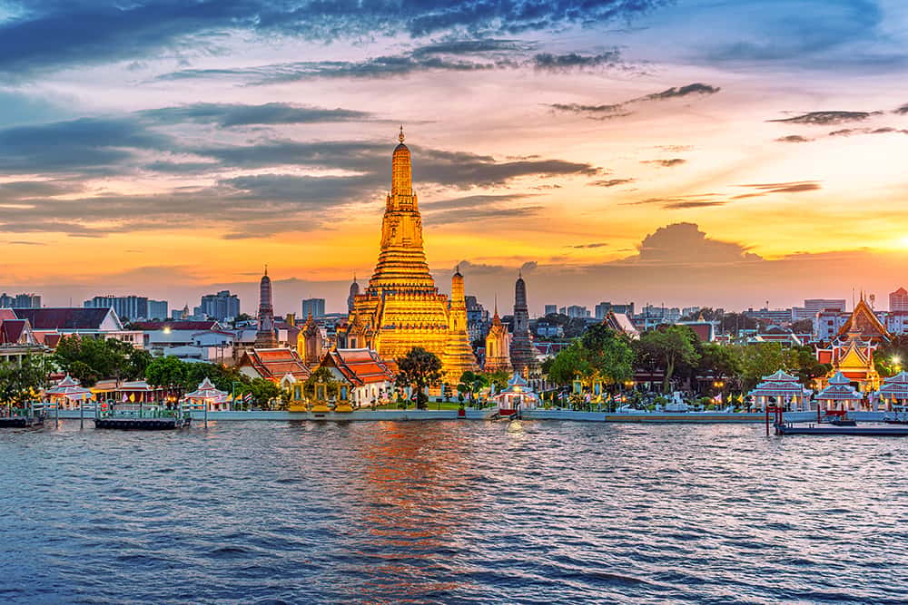 Bangkok, Thailand -- temples, street life and city skyline