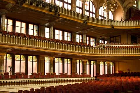 Palau de la Música stained-glass skylight close-up