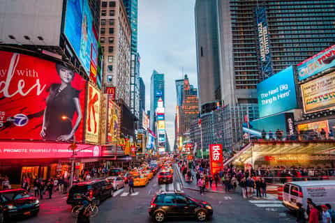 Times Square Night Photo With Neon Lights 