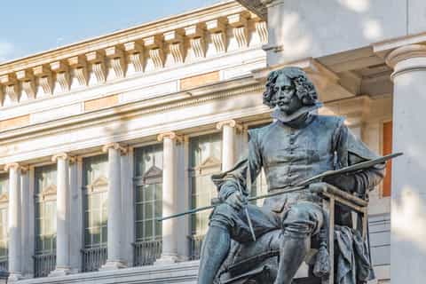 Exterior view of Prado Museum on the Paseo del Prado in Madrid