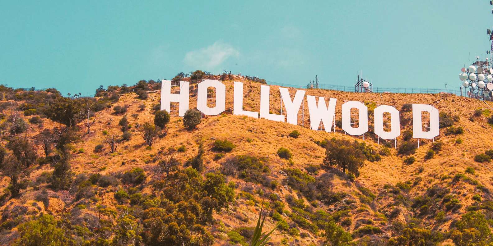 O Mundialmente Famoso Marco De Hollywood Sign. Uma Visão Do Sinal