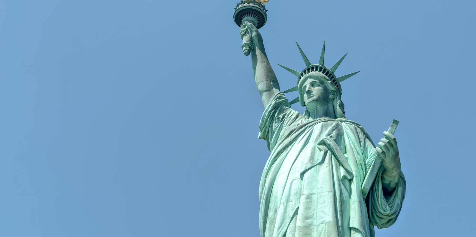Pedestal platform with views over New York Harbor