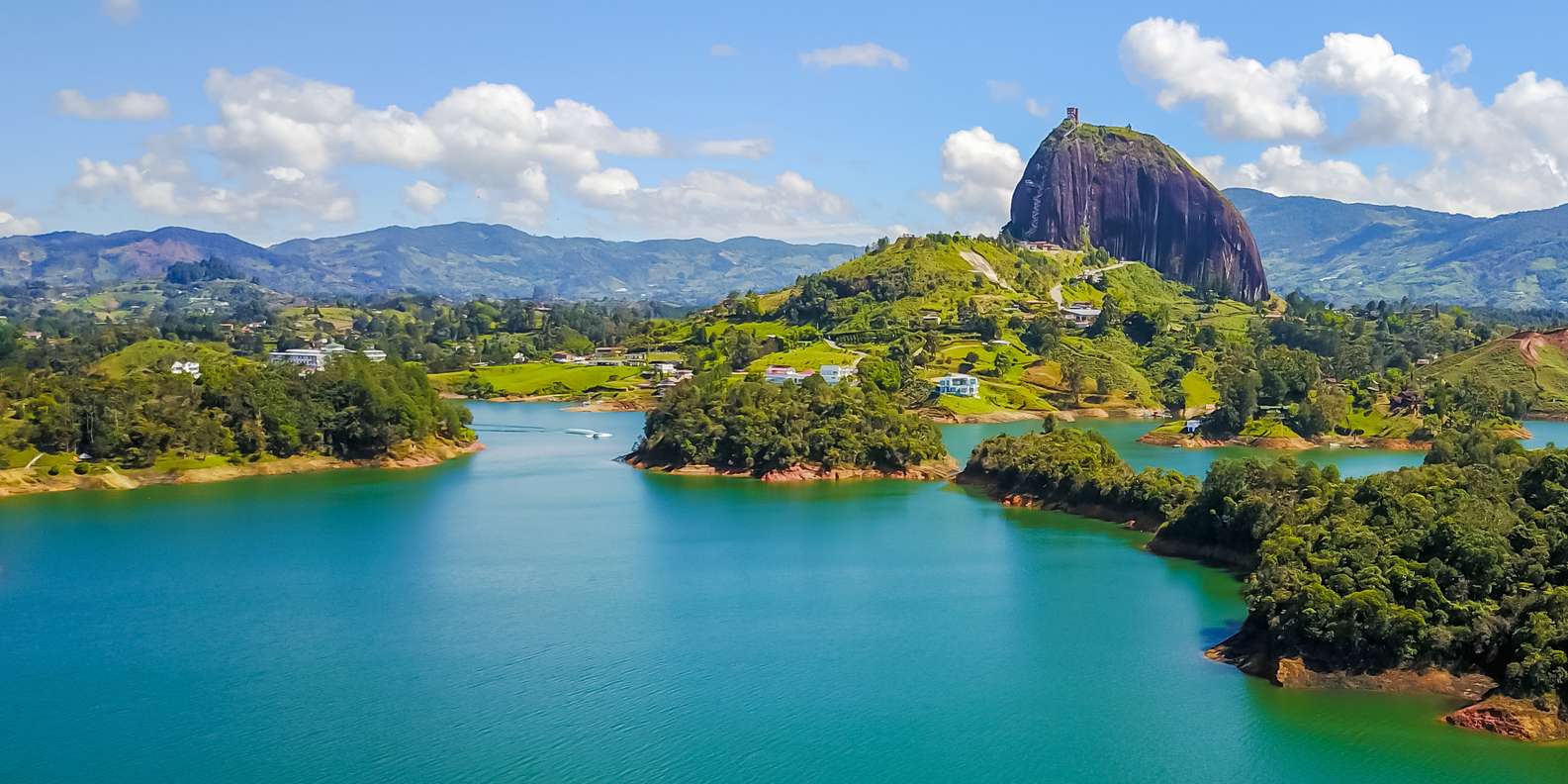 Steep steps rising up Piedra el Penol, Colombia. Stock Photo