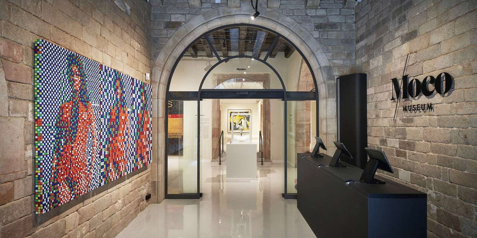Interior detail and staircase at Moco Museum Barcelona