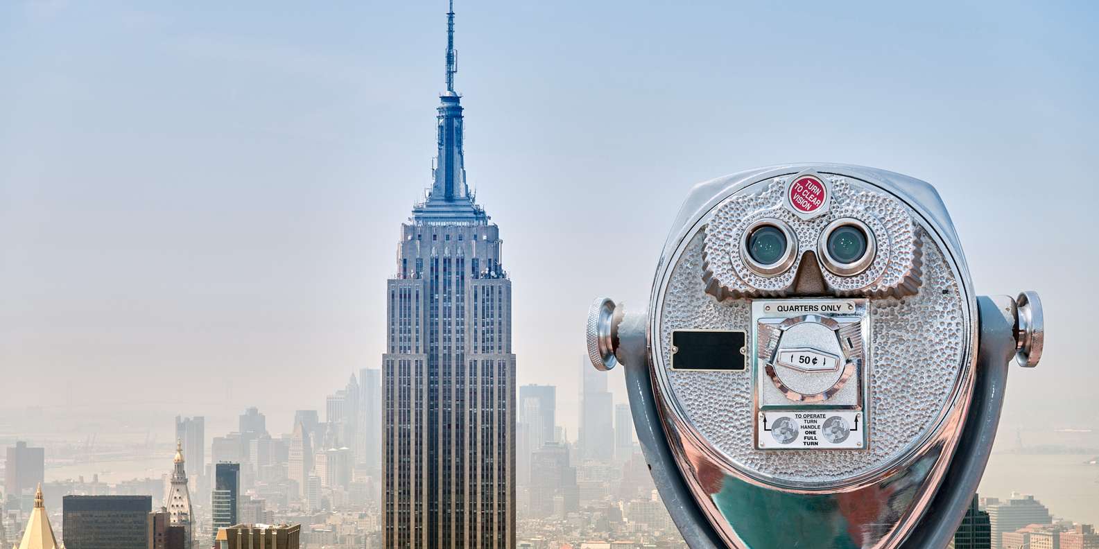 Direct view of the Empire State Building from Top of the Rock
