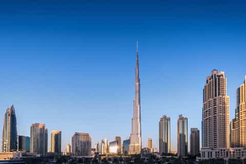 Burj Khalifa exterior and Downtown Dubai