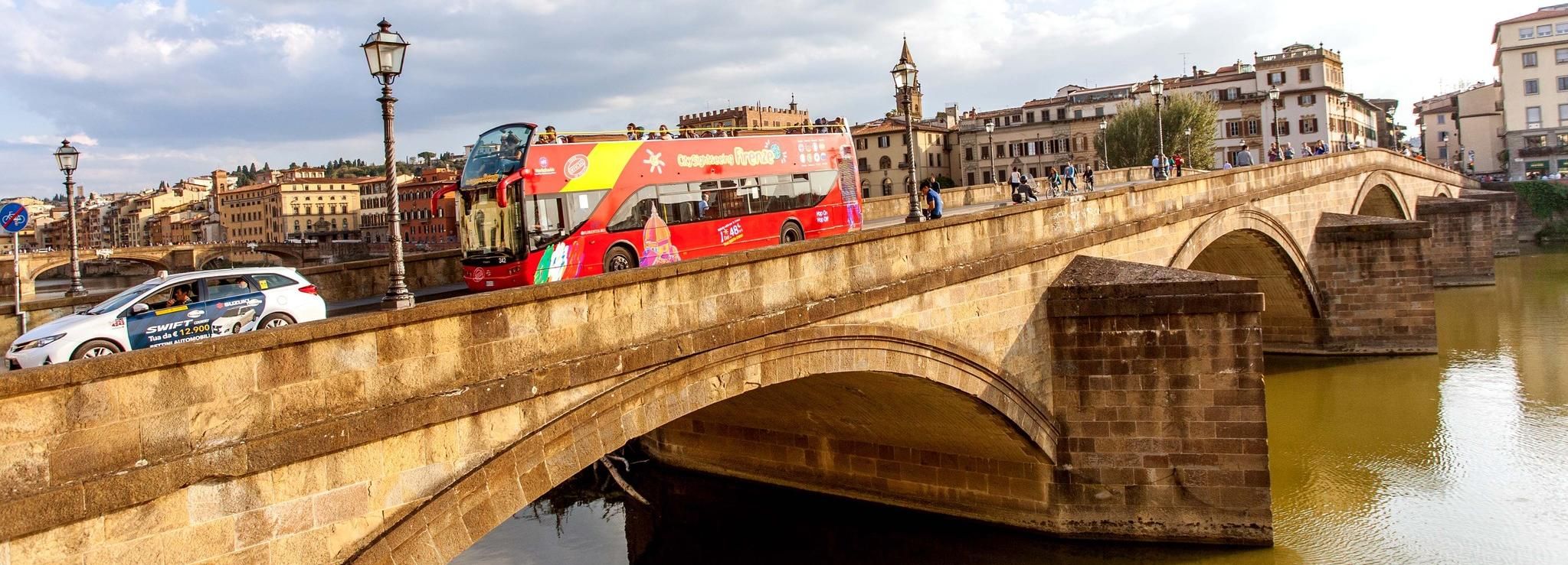 Hop on, hop off-bustour Florence: ticket 24, 48 of 72 uur