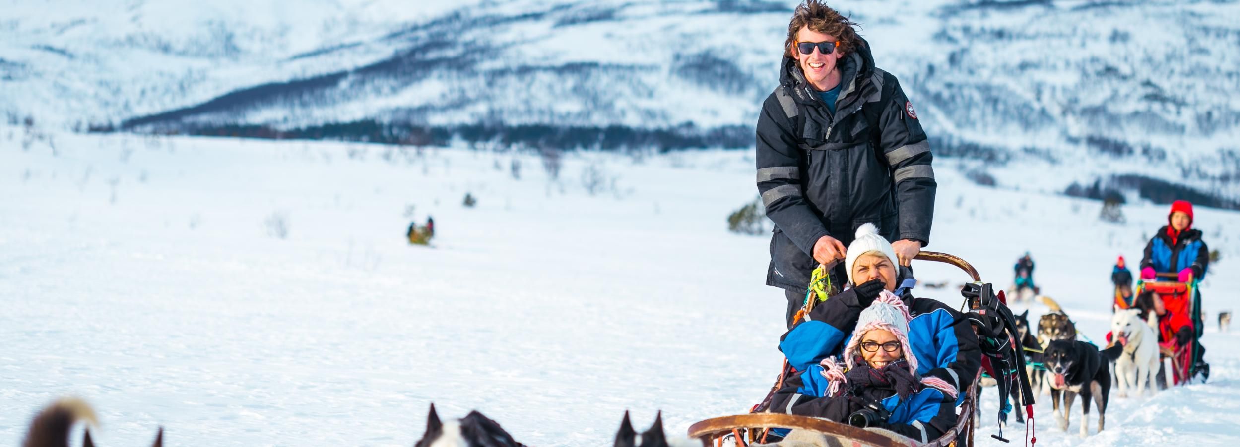 Tromsø: Begeleide Husky sledetocht met lunch